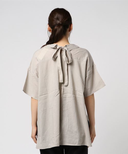 earth music&ecology(アースミュージックアンドエコロジー)の「・バックリボンスキッパーシャツ(シャツ/ブラウス・レディース・ブルー系その他/グレー系その他3/オフホワイト/ライトベージュ・FREE)」の6枚目の写真