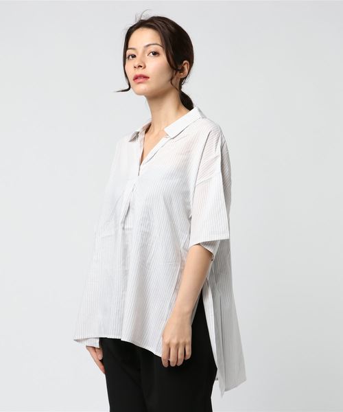 earth music&ecology(アースミュージックアンドエコロジー)の「・バックリボンスキッパーシャツ(シャツ/ブラウス・レディース・ブルー系その他/グレー系その他3/オフホワイト/ライトベージュ・FREE)」の20枚目の写真