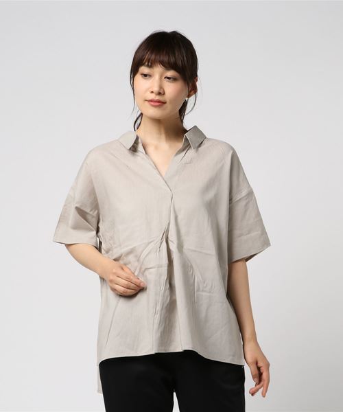 earth music&ecology(アースミュージックアンドエコロジー)の「・バックリボンスキッパーシャツ(シャツ/ブラウス・レディース・ブルー系その他/グレー系その他3/オフホワイト/ライトベージュ・FREE)」の19枚目の写真