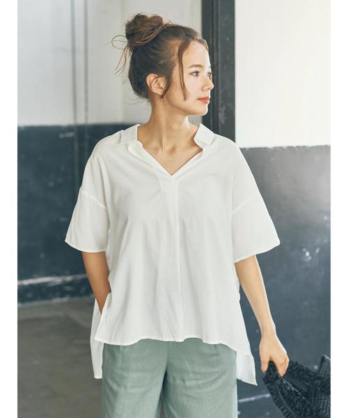 earth music&ecology(アースミュージックアンドエコロジー)の「・バックリボンスキッパーシャツ(シャツ/ブラウス・レディース・ブルー系その他/グレー系その他3/オフホワイト/ライトベージュ・FREE)」の14枚目の写真