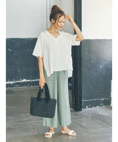 earth music&ecology(アースミュージックアンドエコロジー)の「・バックリボンスキッパーシャツ(シャツ/ブラウス・レディース・ブルー系その他/グレー系その他3/オフホワイト/ライトベージュ・FREE)」の13枚目の写真