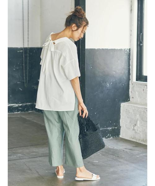 earth music&ecology(アースミュージックアンドエコロジー)の「・バックリボンスキッパーシャツ(シャツ/ブラウス・レディース・ブルー系その他/グレー系その他3/オフホワイト/ライトベージュ・FREE)」の12枚目の写真