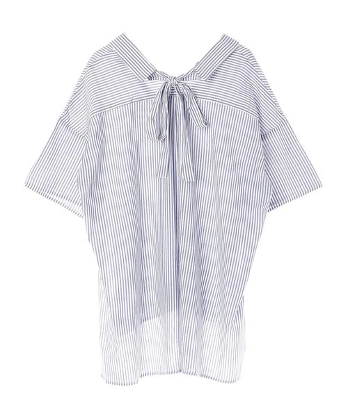 earth music&ecology(アースミュージックアンドエコロジー)の「・バックリボンスキッパーシャツ(シャツ/ブラウス・レディース・ブルー系その他/グレー系その他3/オフホワイト/ライトベージュ・FREE)」の11枚目の写真