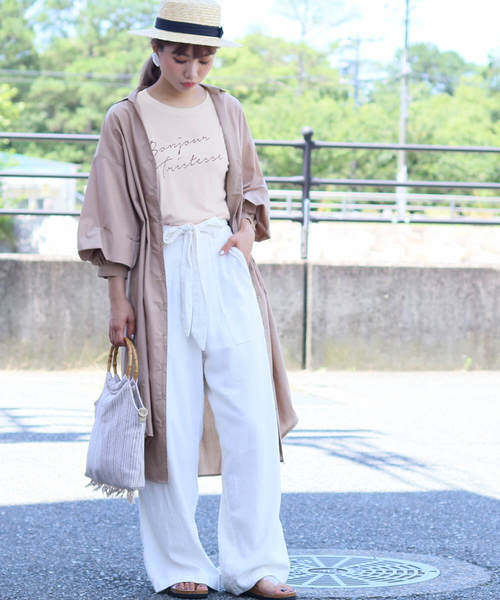 reca（レカ）の「ゆるテロ 落ち感でシンプルだけどオシャレ◇ゆったり 筆記体ロゴTシャツ（Tシャツ/カットソー・レディース・ホワイト/ブラック/キナリ・FREE）」の13枚目の写真