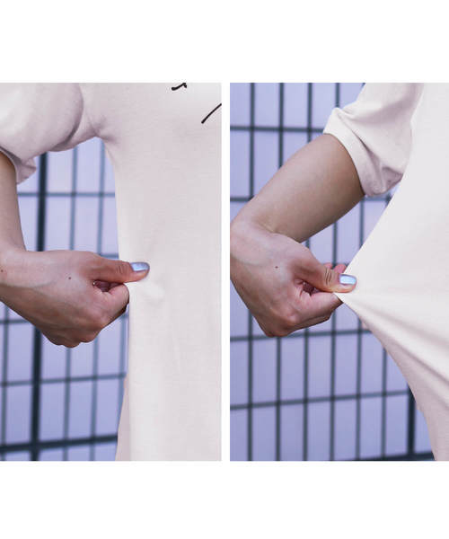 reca（レカ）の「ゆるテロ 落ち感でシンプルだけどオシャレ◇ゆったり 筆記体ロゴTシャツ（Tシャツ/カットソー・レディース・ホワイト/ブラック/キナリ・FREE）」の18枚目の写真