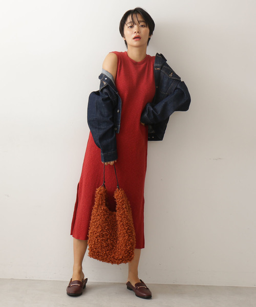 FREE'S MART(フリーズマート)の「リブノースリーブワンピース(ワンピース・レディース・ブラック系その他/ホワイト/ブラウン・FREE)」の3枚目の写真