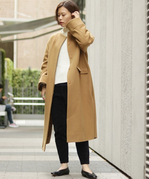 JOINT WORKS(ジョイントワークス)の「ビシュウ サイドスリットAラインコート(その他アウター・レディース・チャコールグレー/ブラック/キャメル・FREE)」の3枚目の写真