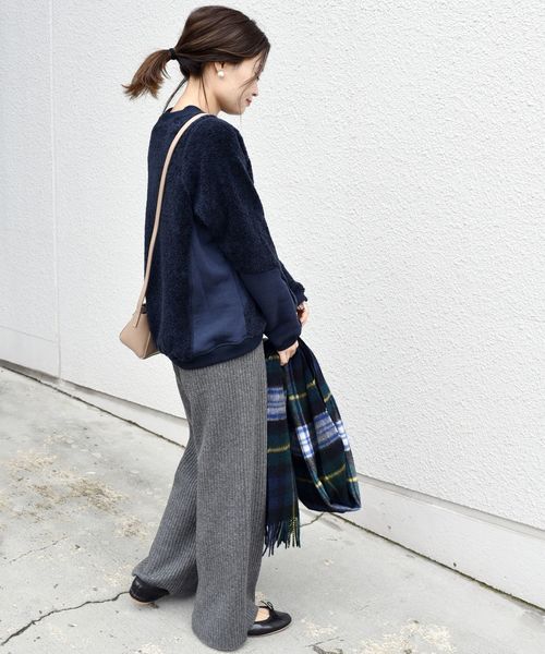 liflattie ships(リフラティ シップス)の「liflattie ships:ボアコンビトップス◇(Tシャツ/カットソー・レディース・ライトグレー/ブラウン/ネイビー・SMALL/MEDIUM)」の15枚目の写真