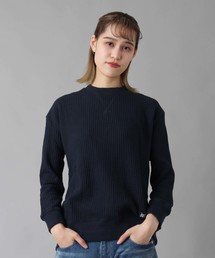 【Nanea】ビッグワッフル クルーネックプルオーバー ビッグシルエット
