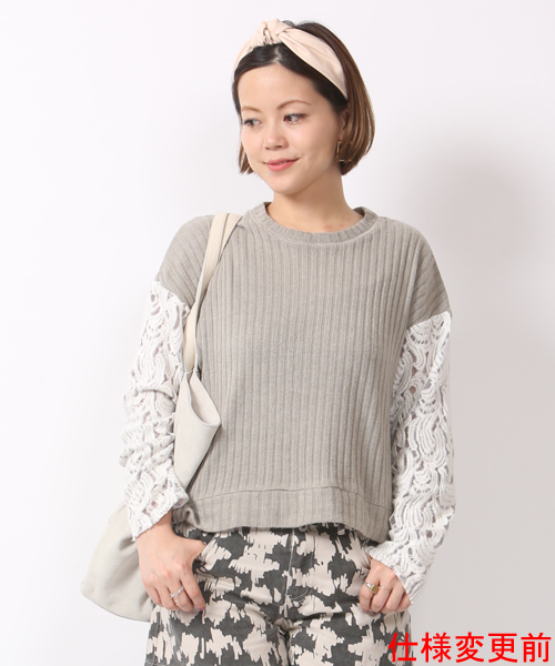 mystic（ミスティック）の「【mystic20th】レース袖P/O（Tシャツ/カットソー・レディース・ブラック/キャメル/グレー/オフホワイト/ネイビー/ブルー系その他/イエロー系その他/ベージュ・ﾌﾘ-）」の18枚目の写真