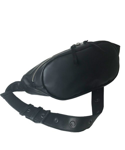 DECADE(ディケイド)の「ファブリックxリアルレザー・ウェストボディショルダーバッグ DECADE(No-01123F) Waist Body Shoulder Bag(ボディバッグ/ウエストポーチ)」|ブラック