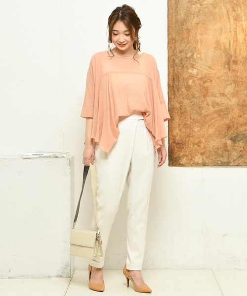 DouDou（ドゥドゥ）の「フレアブラウス（シャツ/ブラウス・レディース・オフホワイト/オレンジ/グリーン/ピンク・FREE）」の5枚目の写真