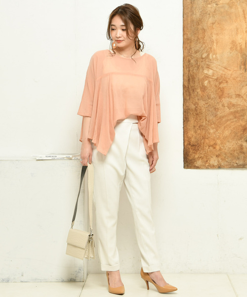 DouDou（ドゥドゥ）の「フレアブラウス（シャツ/ブラウス・レディース・オフホワイト/オレンジ/グリーン/ピンク・FREE）」の6枚目の写真