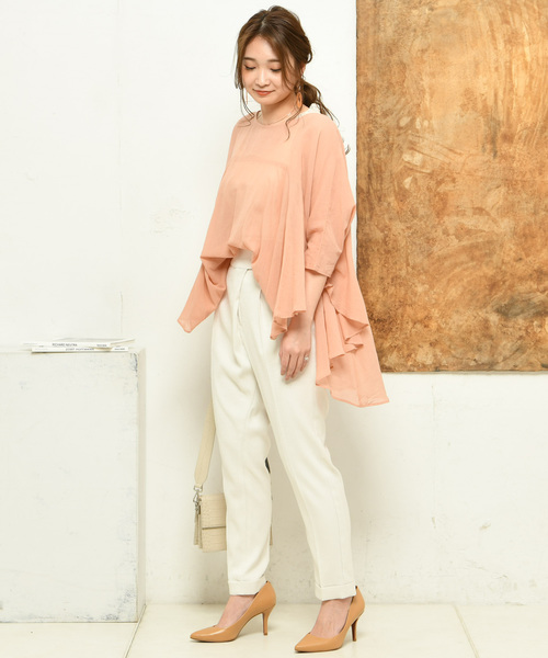 DouDou（ドゥドゥ）の「フレアブラウス（シャツ/ブラウス・レディース・オフホワイト/オレンジ/グリーン/ピンク・FREE）」の7枚目の写真