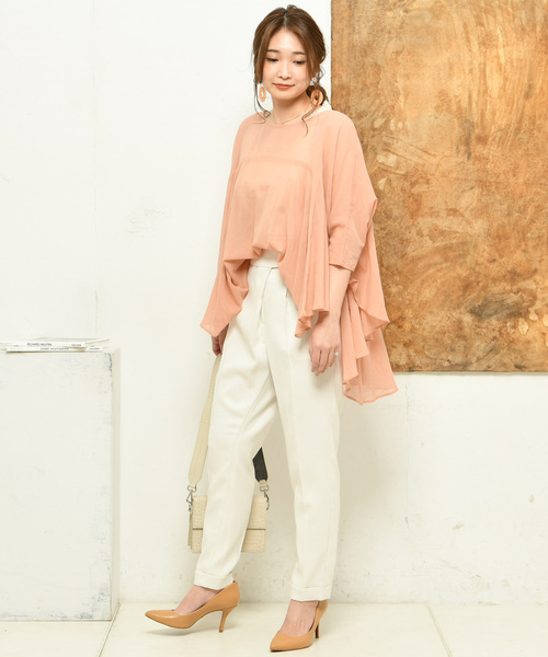 DouDou（ドゥドゥ）の「フレアブラウス（シャツ/ブラウス・レディース・オフホワイト/オレンジ/グリーン/ピンク・FREE）」の8枚目の写真