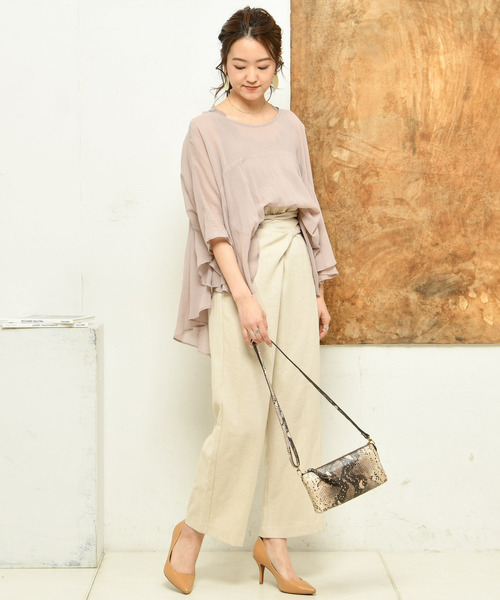 DouDou（ドゥドゥ）の「フレアブラウス（シャツ/ブラウス・レディース・オフホワイト/オレンジ/グリーン/ピンク・FREE）」の13枚目の写真