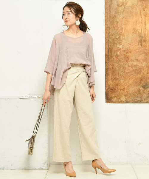 DouDou（ドゥドゥ）の「フレアブラウス（シャツ/ブラウス・レディース・オフホワイト/オレンジ/グリーン/ピンク・FREE）」の14枚目の写真