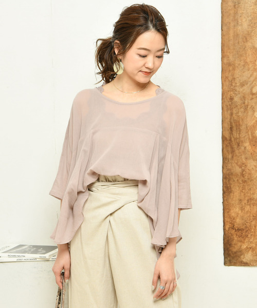 DouDou（ドゥドゥ）の「フレアブラウス（シャツ/ブラウス・レディース・オフホワイト/オレンジ/グリーン/ピンク・FREE）」の16枚目の写真