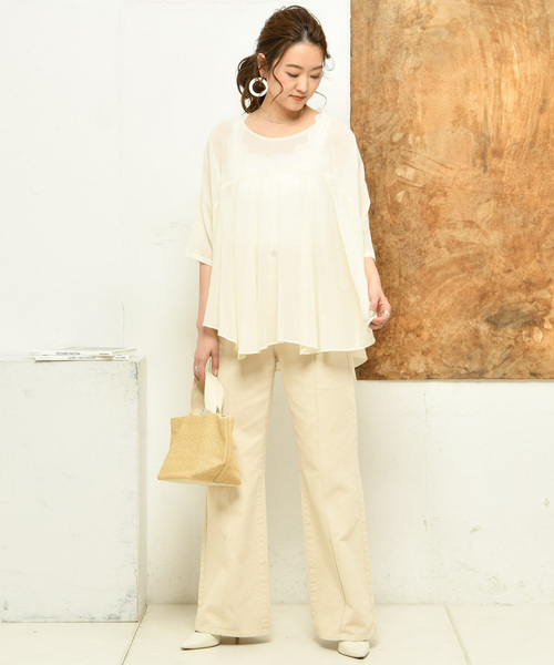 DouDou（ドゥドゥ）の「フレアブラウス（シャツ/ブラウス・レディース・オフホワイト/オレンジ/グリーン/ピンク・FREE）」の22枚目の写真