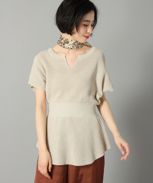 LOWRYS FARM（ローリーズファーム）の「ウエストリブプルオーバー　831973（Tシャツ/カットソー・レディース・ライトグレー/ブラック/ブラウン・FREE）」の2枚目の写真