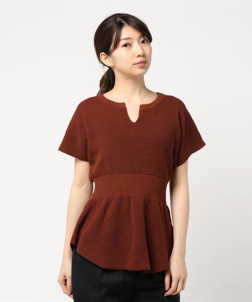 LOWRYS FARM（ローリーズファーム）の「ウエストリブプルオーバー　831973（Tシャツ/カットソー・レディース・ライトグレー/ブラック/ブラウン・FREE）」の7枚目の写真