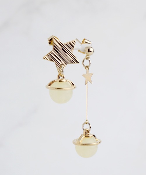 petitcro（プティクロ）の「＊petitcro＊土星ピアス（ピアス（両耳用）・レディース・その他1/その他2/その他3/その他4/その他5/その他6/その他7・ONE SIZE）」の5枚目の写真