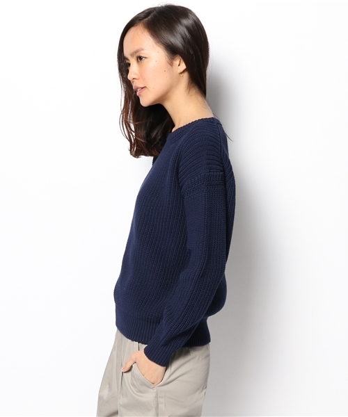 SHIPS for women（シップスフォーウィメン）の「5G アゼプルオーバーニット（ニット/セーター・レディース・グリーン/ライトブルー/ライトホワイト/ネイビー・ONE SIZE）」の6枚目の写真