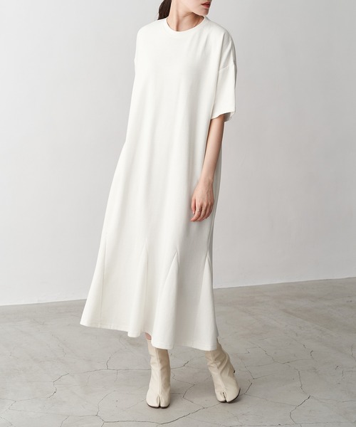 セール マーメイドラインビックシルエットスウェット半袖ロングワンピース ワンピース Chaco Closet チャコ クローゼット のファッション通販 Zozotown