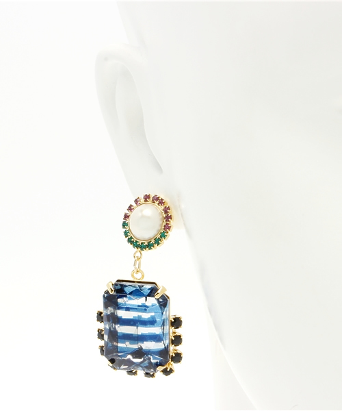 Ray BEAMS（レイビームス）の「GALERIE DES BAINS / ストライプ ビジュー ピアス（ピアス（両耳用）・レディース・その他1・ONE SIZE）」の2枚目の写真