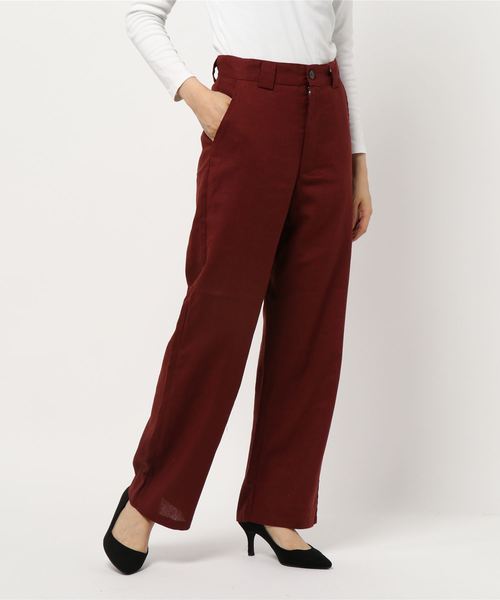 apres jour（アプレジュール）の「リネンミックスクロスパンツ【ZOZOTOWN限定アイテム】（その他パンツ・レディース・モカ/ライトベージュ/オレンジ系その他・フリー）」の2枚目の写真