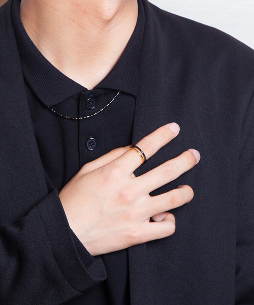 Genri(ゲンリ)の「Genri/コーティングフラットリング(リング・メンズ・ブラック/シルバー/ゴールド・11号/9号/13号/5号/17号/19号/7号/15号)」の8枚目の写真