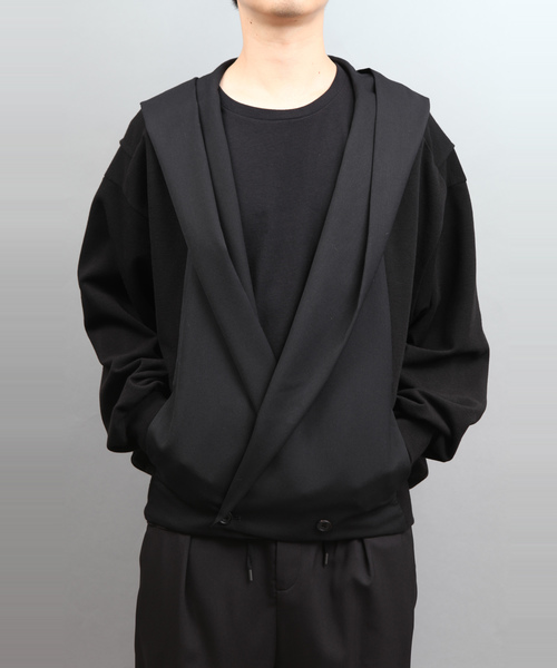 ato(アトウ)の「FABRIC SWITCHING FOOD CARDIGAN(カーディガン/ボレロ・メンズ・ブラック/ネイビー・46/48)」の4枚目の写真