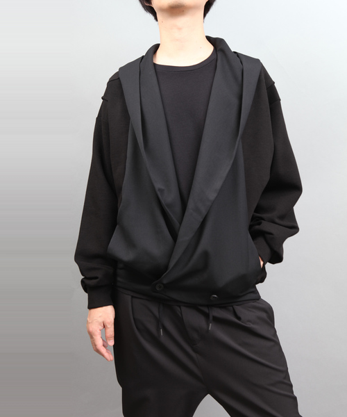 ato(アトウ)の「FABRIC SWITCHING FOOD CARDIGAN(カーディガン/ボレロ・メンズ・ブラック/ネイビー・46/48)」の13枚目の写真