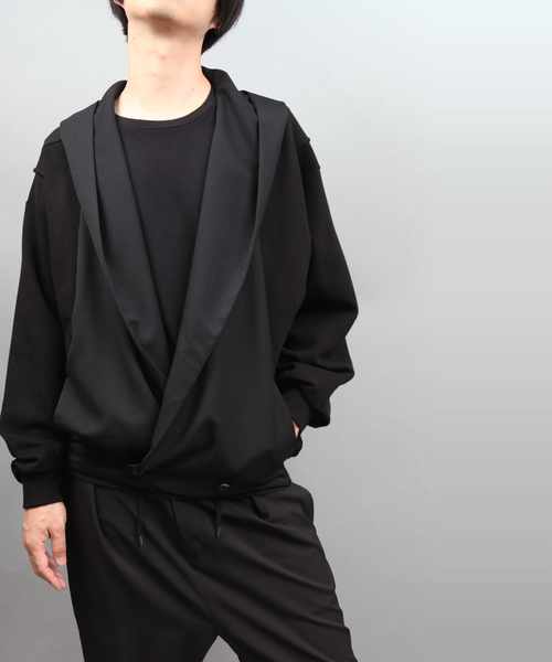 ato(アトウ)の「FABRIC SWITCHING FOOD CARDIGAN(カーディガン/ボレロ・メンズ・ブラック/ネイビー・46/48)」の12枚目の写真