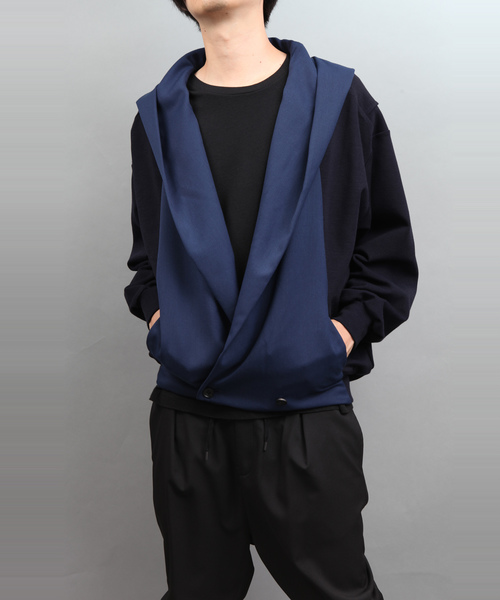 ato(アトウ)の「FABRIC SWITCHING FOOD CARDIGAN(カーディガン/ボレロ・メンズ・ブラック/ネイビー・46/48)」の19枚目の写真