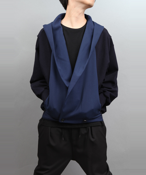 ato(アトウ)の「FABRIC SWITCHING FOOD CARDIGAN(カーディガン/ボレロ・メンズ・ブラック/ネイビー・46/48)」の11枚目の写真