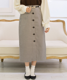 PairPair | 無地＆チェック柄前釦ナロースカート(スカート)