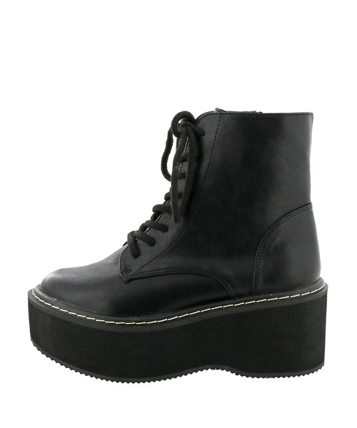 byあしながおじさん（バイアシナガオジサン）の「〈ｂｙあしながおじさん〉厚底レースアップブーツ（ブーツ・レディース・ブラック/ワインレッド/ブラック系その他/ネイビー・LL/S/M/L）」の7枚目の写真