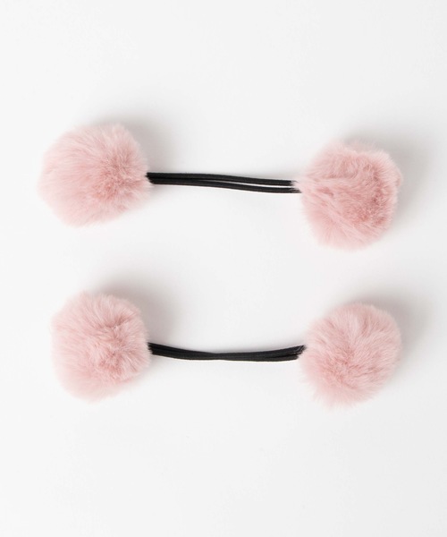 WEGO(ウィゴー)の「WEGO/【2点セット】ファーポンポンゴム(ヘアゴム・レディース・ホワイト/ブラック/グレー/ライトパープル/キャメル/ライトピンク・FREE)」の10枚目の写真