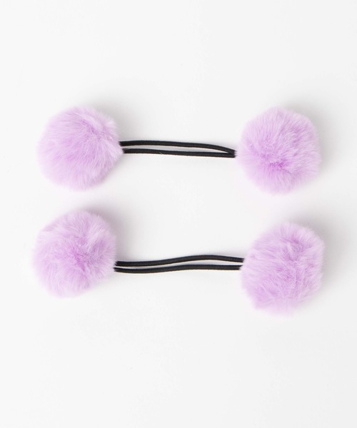 WEGO(ウィゴー)の「WEGO/【2点セット】ファーポンポンゴム(ヘアゴム・レディース・ホワイト/ブラック/グレー/ライトパープル/キャメル/ライトピンク・FREE)」の11枚目の写真