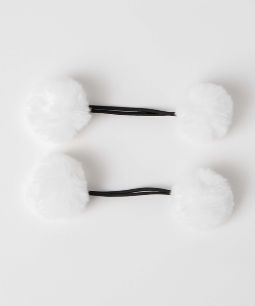 WEGO(ウィゴー)の「WEGO/【2点セット】ファーポンポンゴム(ヘアゴム・レディース・ホワイト/ブラック/グレー/ライトパープル/キャメル/ライトピンク・FREE)」の12枚目の写真