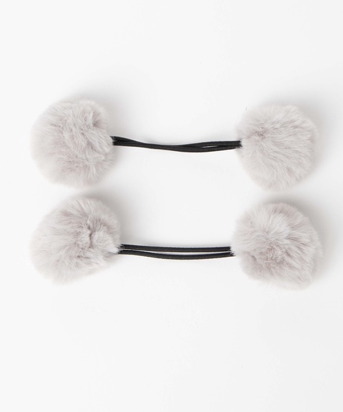 WEGO(ウィゴー)の「WEGO/【2点セット】ファーポンポンゴム(ヘアゴム・レディース・ホワイト/ブラック/グレー/ライトパープル/キャメル/ライトピンク・FREE)」の13枚目の写真