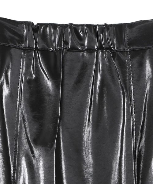 Ameri アメリ IRREGULAR FLARE LEATHER SKIRT Ameri（アメリ）の「IRREGULAR FLARE LEATHER SKIRT（スカート