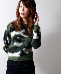 WEGO | WEGO/迷彩シャギーセ－タ－(ニット/セーター)