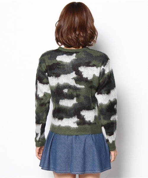 WEGO（ウィゴー）の「WEGO/迷彩シャギーセ－タ－（ニット/セーター・レディース・カーキ/ブルー・FREE）」の8枚目の写真