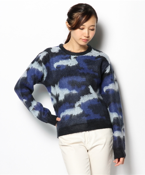 WEGO（ウィゴー）の「WEGO/迷彩シャギーセ－タ－（ニット/セーター・レディース・カーキ/ブルー・FREE）」の10枚目の写真