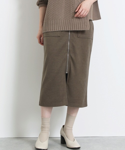 LAVEANGE(ラビアンジェ)の「センタースリットジップタイトスカート(スカート)」|ダークブラウン