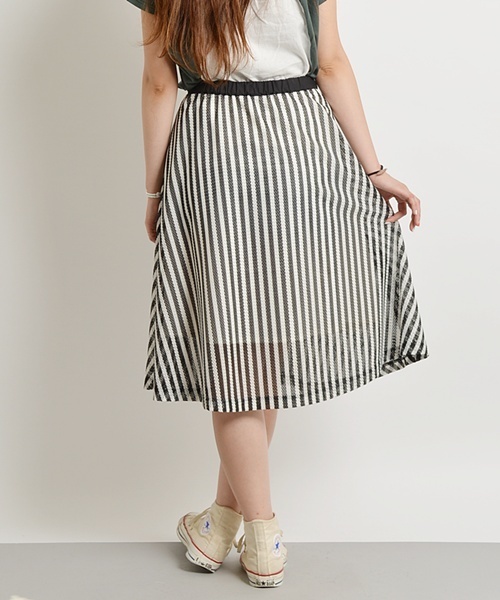 Khaju（カージュ）の「Khaju:ストライプレーススカート□（スカート・レディース・ホワイト/ブルー・ONE SIZE）」の5枚目の写真