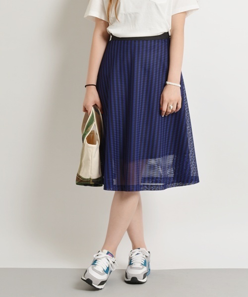 Khaju（カージュ）の「Khaju:ストライプレーススカート□（スカート・レディース・ホワイト/ブルー・ONE SIZE）」の10枚目の写真