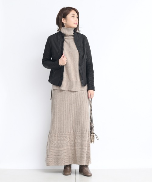 DouDou(ドゥドゥ)の「ニットアップタートル(ニット/セーター・レディース・ベージュ/グリーン・FREE)」の18枚目の写真